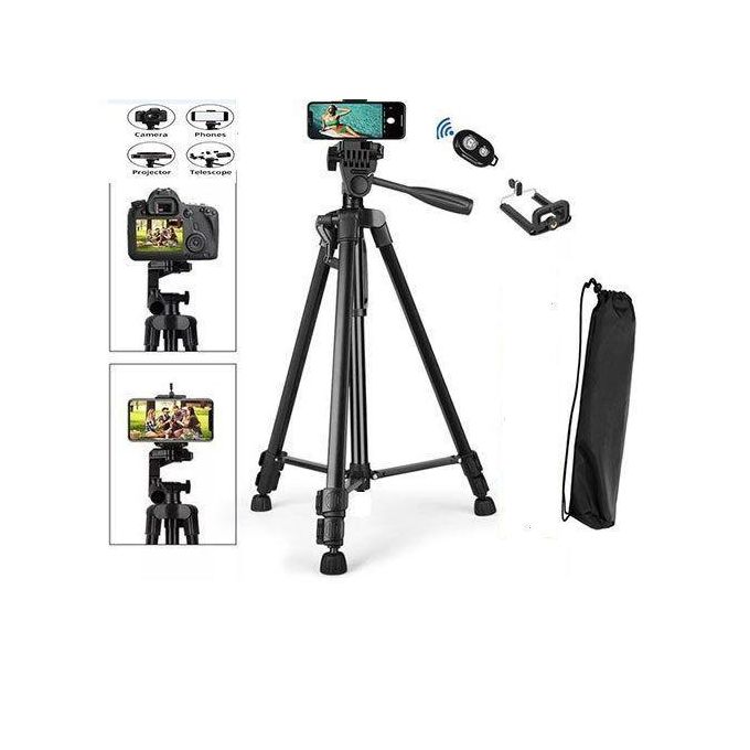 1 Weifeng WT-3520 Tripod Stand – Black - Image 1
