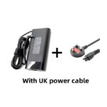 Reliable Black Laptop Charger with UK 3-Pin Power Cable