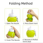 550ML Foldable Silicone Sports Water Bottle || Tennis Ball Design for Outdoor Travel