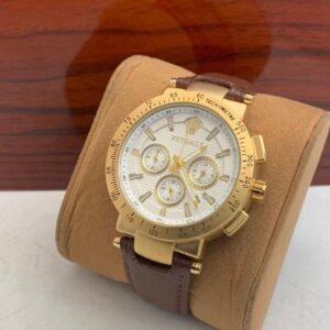 Versace V-Race Chronograph Leather Luxury Watch