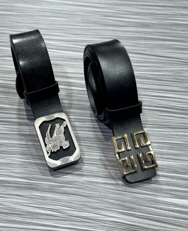 Premium Leather Belt Set - Classic Black and Brown Styles - Image 4