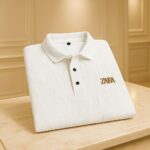 Zara White Polo Shirt for men with embroidered logo, timeless cotton polo suitable for any occasion.