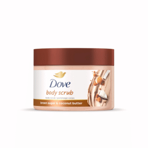 Dove Exfoliating Body Scrub in brown jar,nourishing polish with rich exfoliating for soft skin