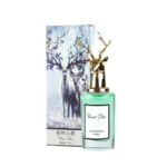 Forest Deer Eau de Parfum 70ml Green Edition in a green bottle with golden deer cap and artistic packaging, a refreshing floral fragrance.