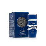 Lattafa Asad Zanzibar Eau de Parfum 100ml in a striking blue bottle, fresh oriental fragrance inspired by the spirit of Zanzibar.
