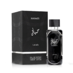 Shop Lattafa Hayaati Black Eau de Parfum 100ml, a men’s fragrance with citrus, spice, and woody notes designed for lasting freshness and style.