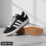 Adidas Campus - Black with White Stripes and Gum Sole