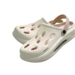 GuardWalk Cloud-Soft Thick Sole Holes Shoes - Biege
